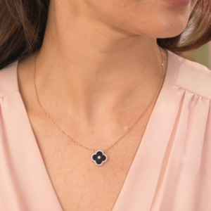 Noir Clover Diamond Necklace