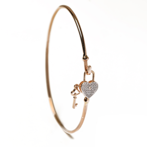 Heart Lock & Key Diamond Bracelet